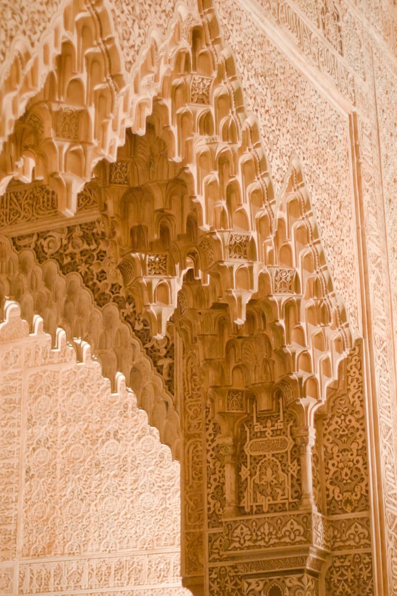 White interior carving in Alhambra palace