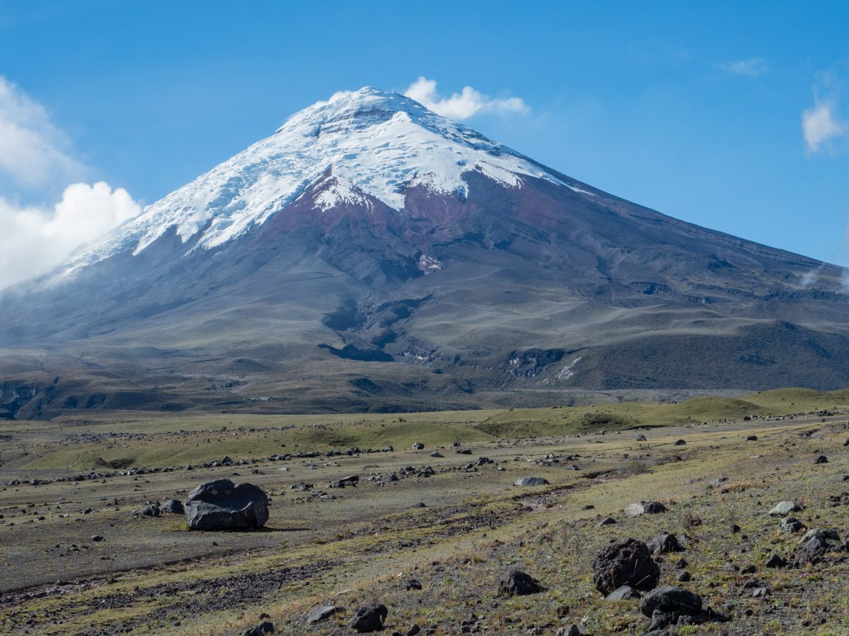 Cotopaxi peak and rubble field